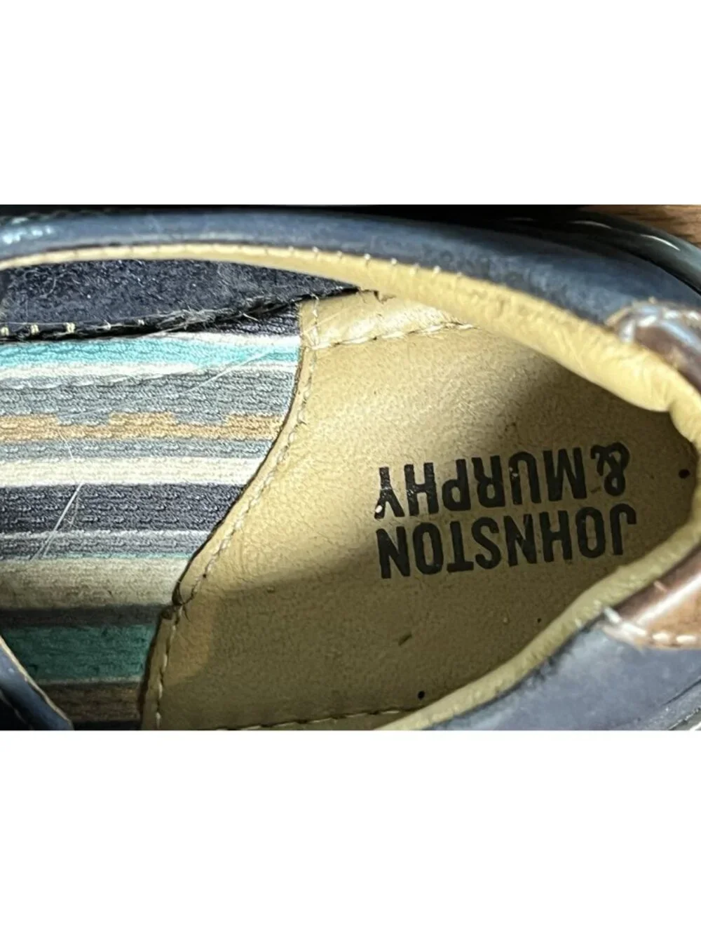 Johnston & Murphy Oxford Sneaker 11M‎ Blue Leather Preppy Classic Wedding